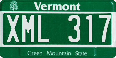 VT license plate XML317