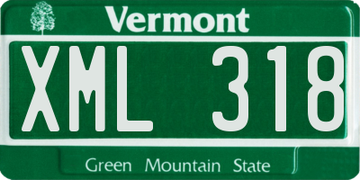 VT license plate XML318