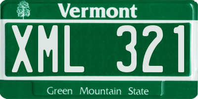 VT license plate XML321