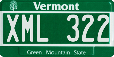 VT license plate XML322