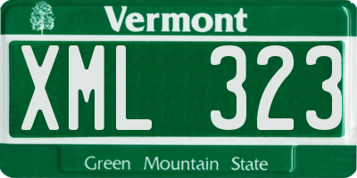 VT license plate XML323