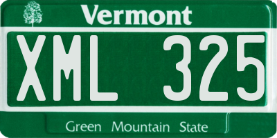 VT license plate XML325