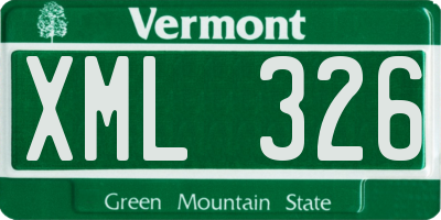 VT license plate XML326