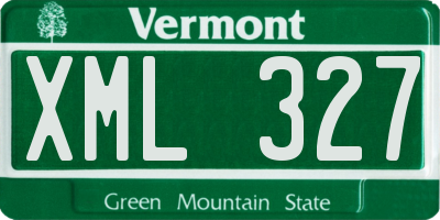VT license plate XML327