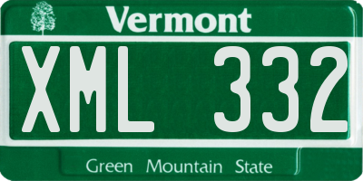 VT license plate XML332