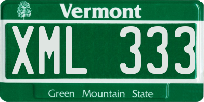 VT license plate XML333