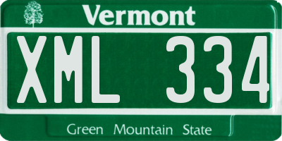 VT license plate XML334