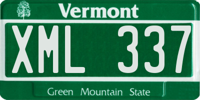 VT license plate XML337