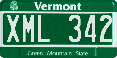 VT license plate XML342