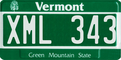 VT license plate XML343