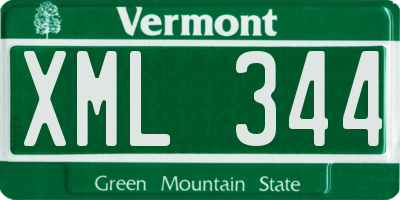 VT license plate XML344