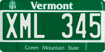 VT license plate XML345