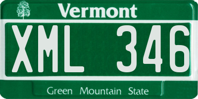 VT license plate XML346
