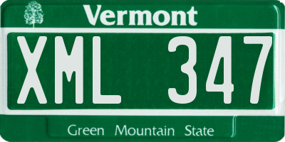 VT license plate XML347