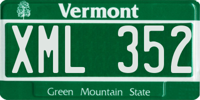 VT license plate XML352