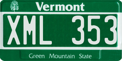VT license plate XML353