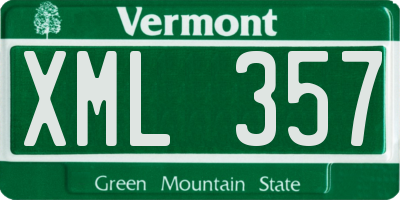 VT license plate XML357