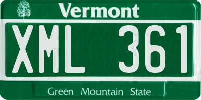 VT license plate XML361