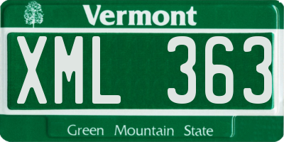 VT license plate XML363