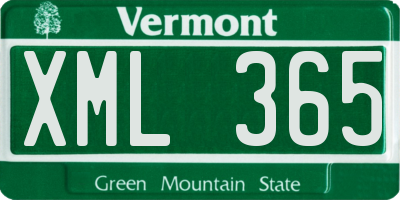 VT license plate XML365