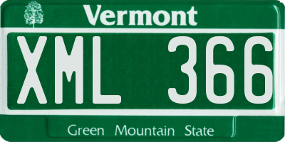 VT license plate XML366