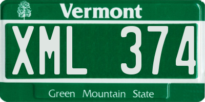 VT license plate XML374