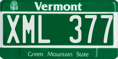 VT license plate XML377