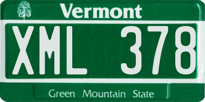VT license plate XML378