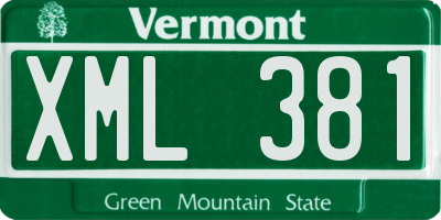VT license plate XML381