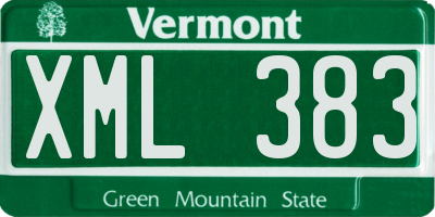 VT license plate XML383
