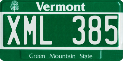 VT license plate XML385