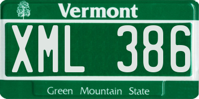 VT license plate XML386