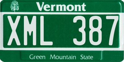 VT license plate XML387