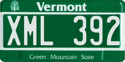 VT license plate XML392
