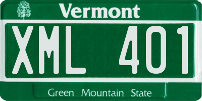 VT license plate XML401