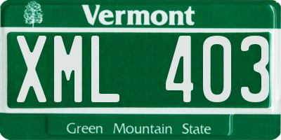 VT license plate XML403