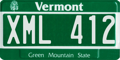 VT license plate XML412