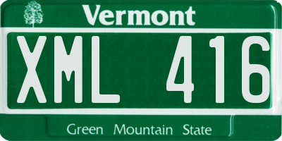 VT license plate XML416