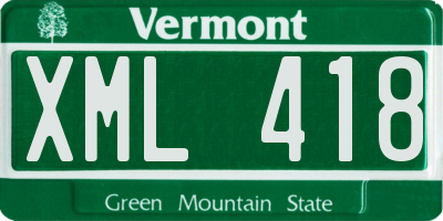 VT license plate XML418