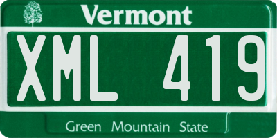 VT license plate XML419
