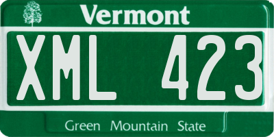 VT license plate XML423