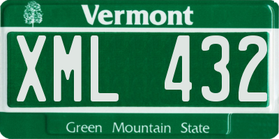 VT license plate XML432