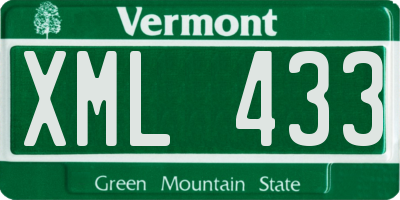 VT license plate XML433