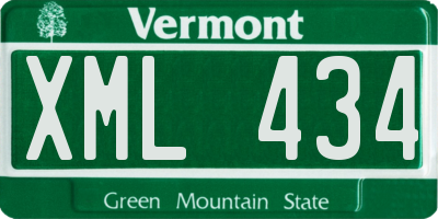 VT license plate XML434