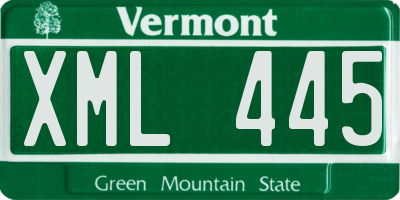 VT license plate XML445