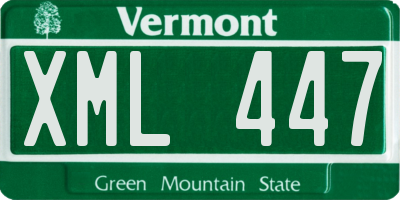 VT license plate XML447