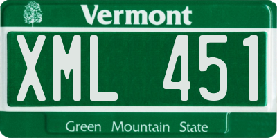 VT license plate XML451
