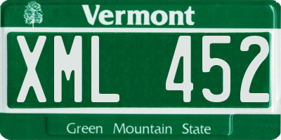 VT license plate XML452
