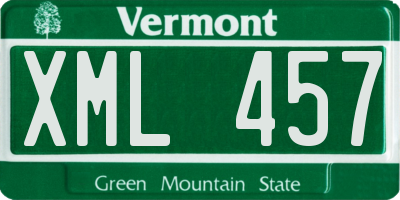 VT license plate XML457