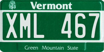 VT license plate XML467